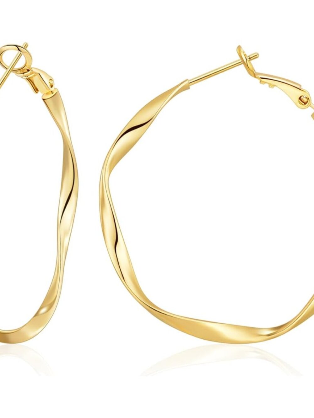 Gold Hoops Earrings for Women, Big 925 Sterling Silver Hoop Earrings Lightweight
